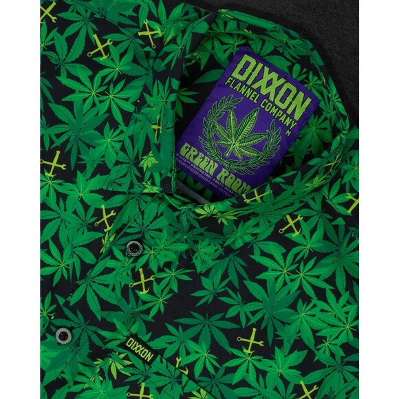 Dixxon Flannel Green Room GreenRoom 10 Yr Sz L  Bamboo SS Party 420 Weed Shirt - Picture 2 of 2